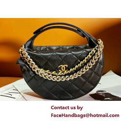 Chanel Grained Shiny Calfskin  &  Gold-Tone Metal Pouch Bag AP3943 Black 2025